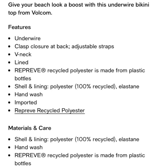 NWT Volcom Bloom Shaka Underwire Bikini Top Floral Size Large Eco True - Picture 13 of 13